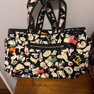 CHANEL Terry Cotton Baby Animals Diaper Bag Black